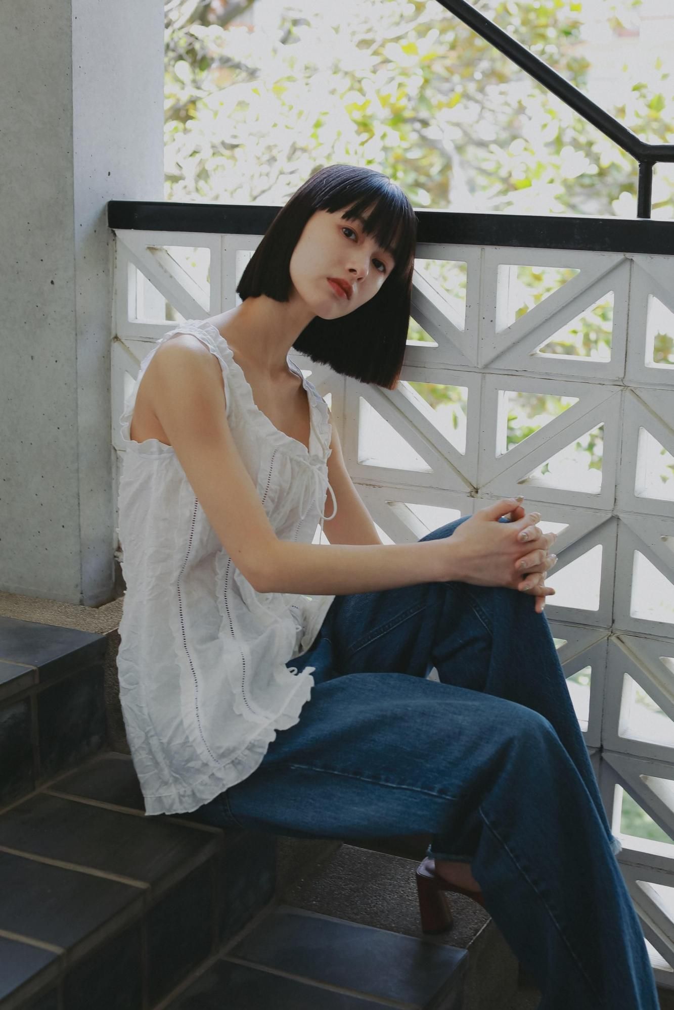 トップス RIELLE RICHE Frill Tops(White) - RIELLE RICHE