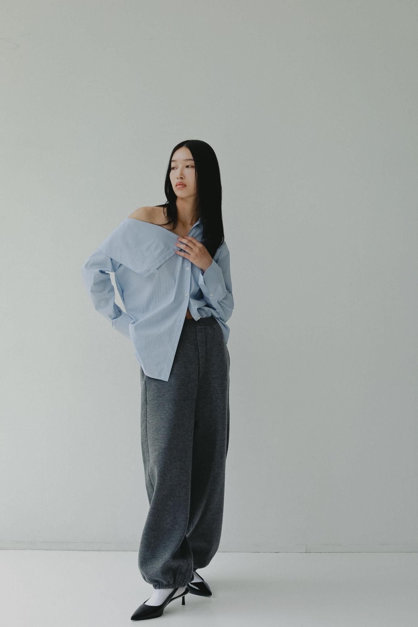 ニットスウェットパンツ（グレー）