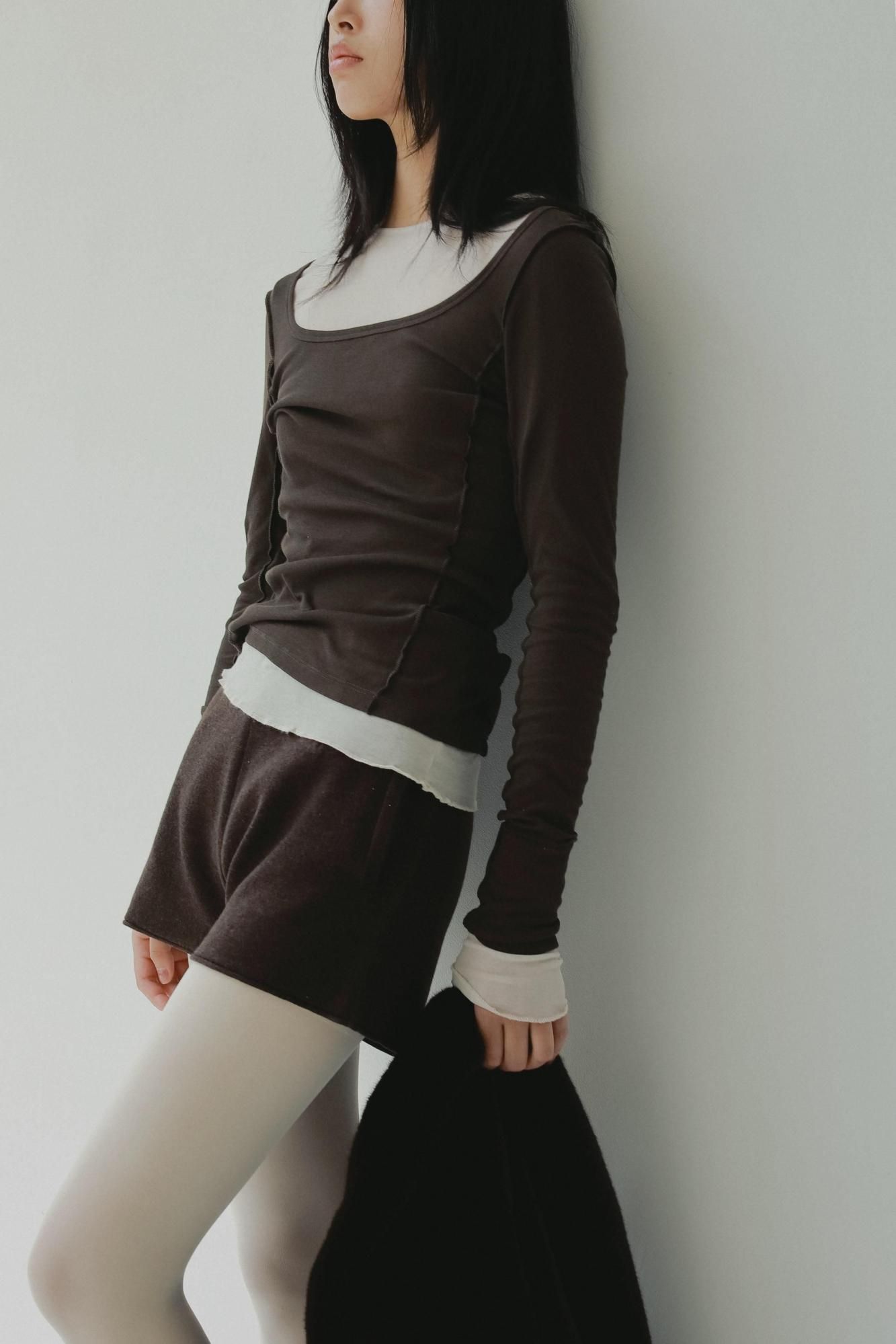 Heather Knit Shorts ニットショートパンツ ブラウン Heather Knit Shorts ニットショートパンツ ブラウン