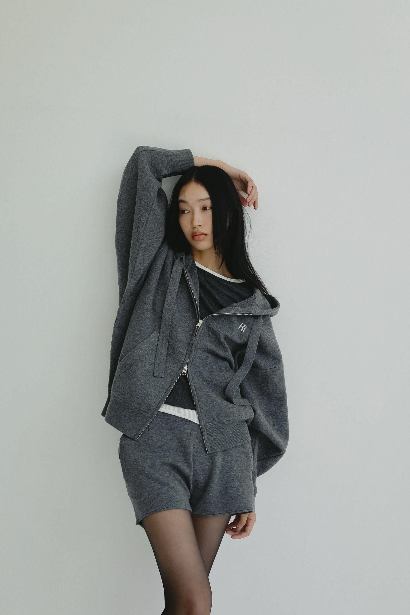 グレー ニットブーティ 約8cmヒール グレー ニットブーティ 約8cmヒール