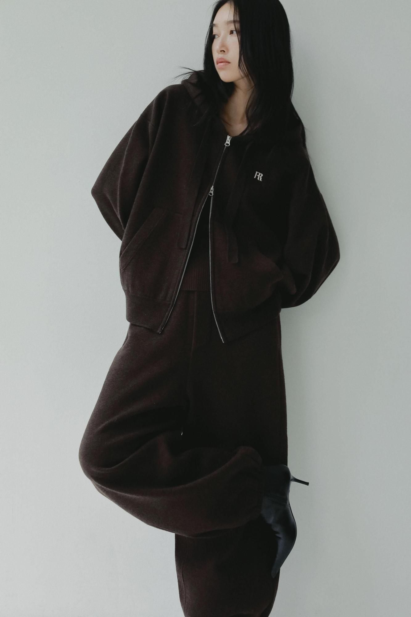 ニットフーディ（ブラウン）