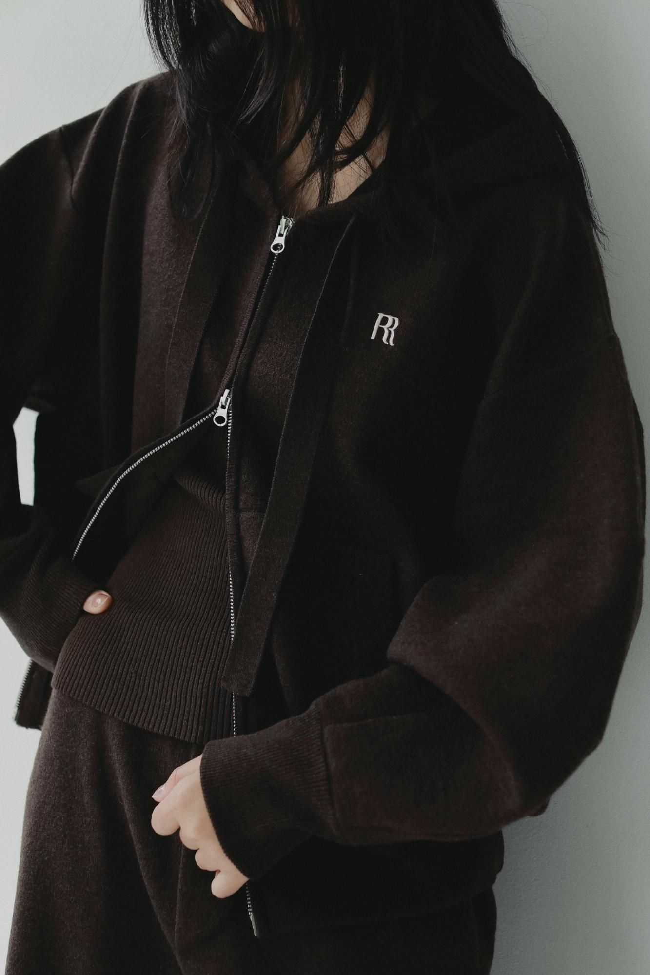 ニットフーディ（ブラウン）