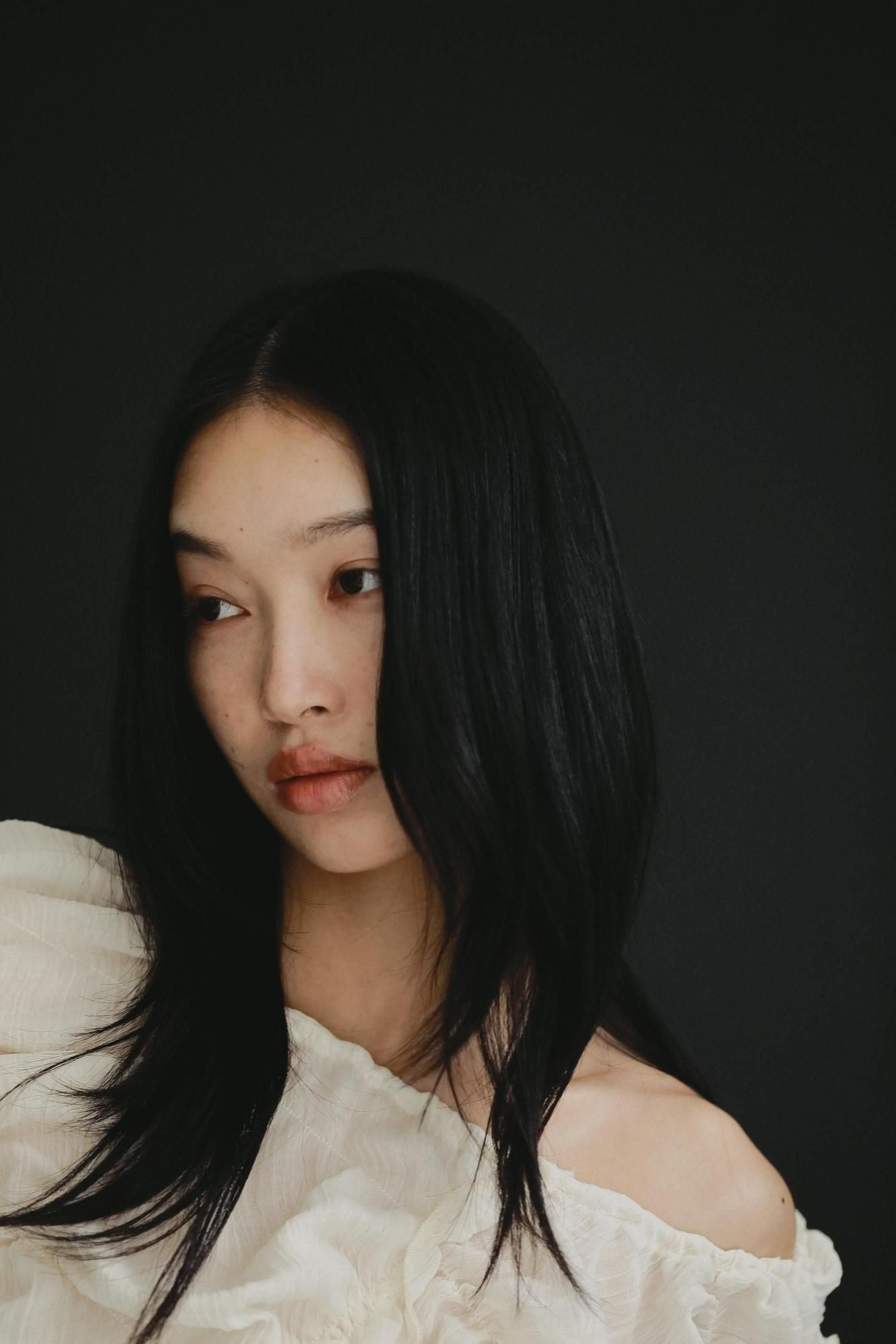 ans dotslovener ロングスリーブトップス シャーリングロングスリーブトップス（ブラック）