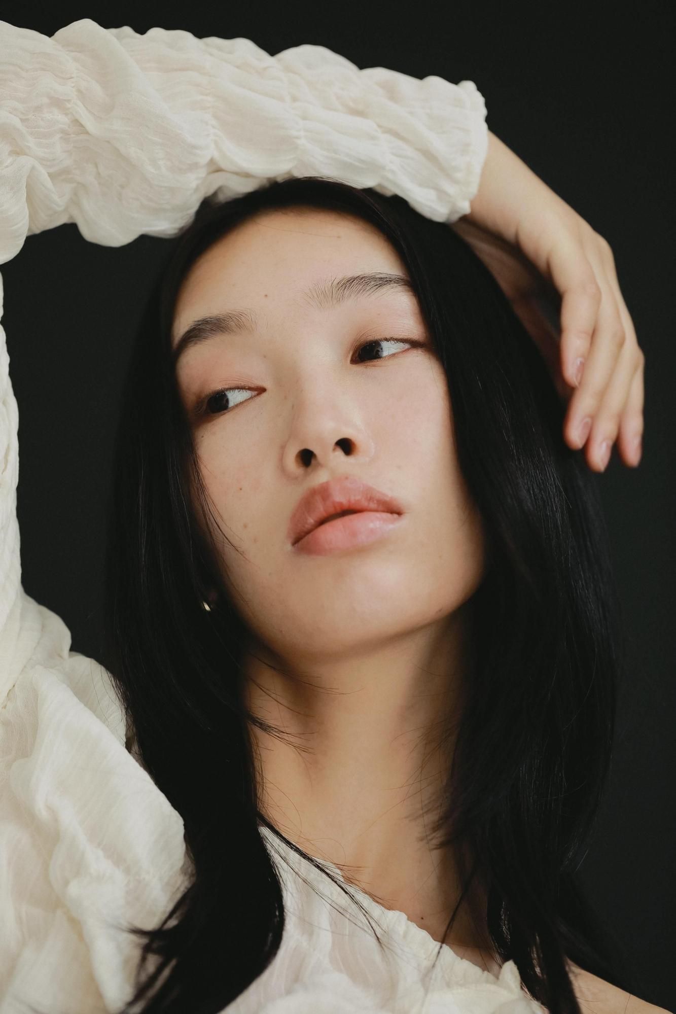 シャーリングロングスリーブトップス（アイボリー）