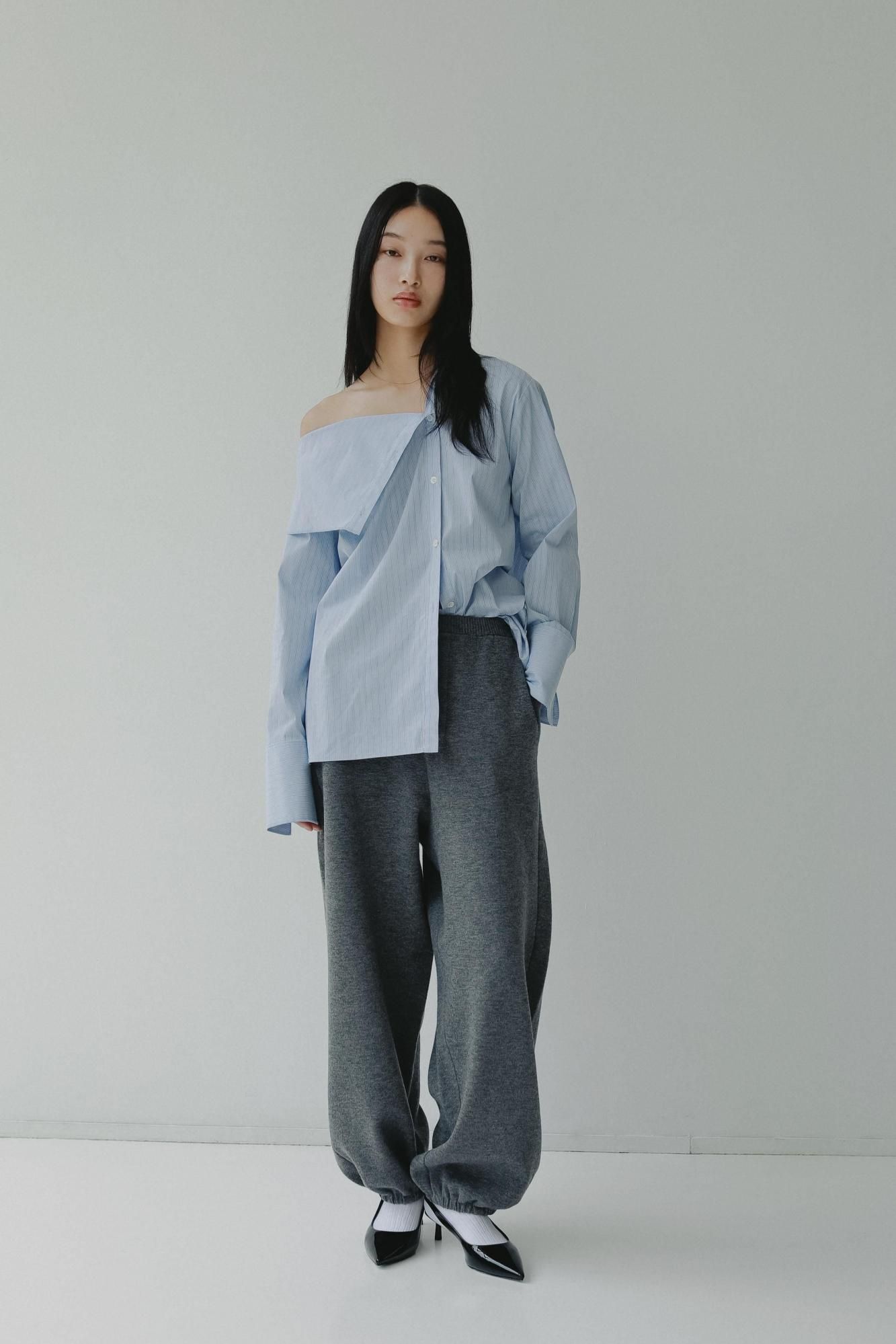 未使用に近い✨2022AW✨エンフォルド　ブラウス　アシンメトリー　変形　白 ENFOLD - ASYMMETRY-COLLAR BLOUSE / ブラウス / ホワイト