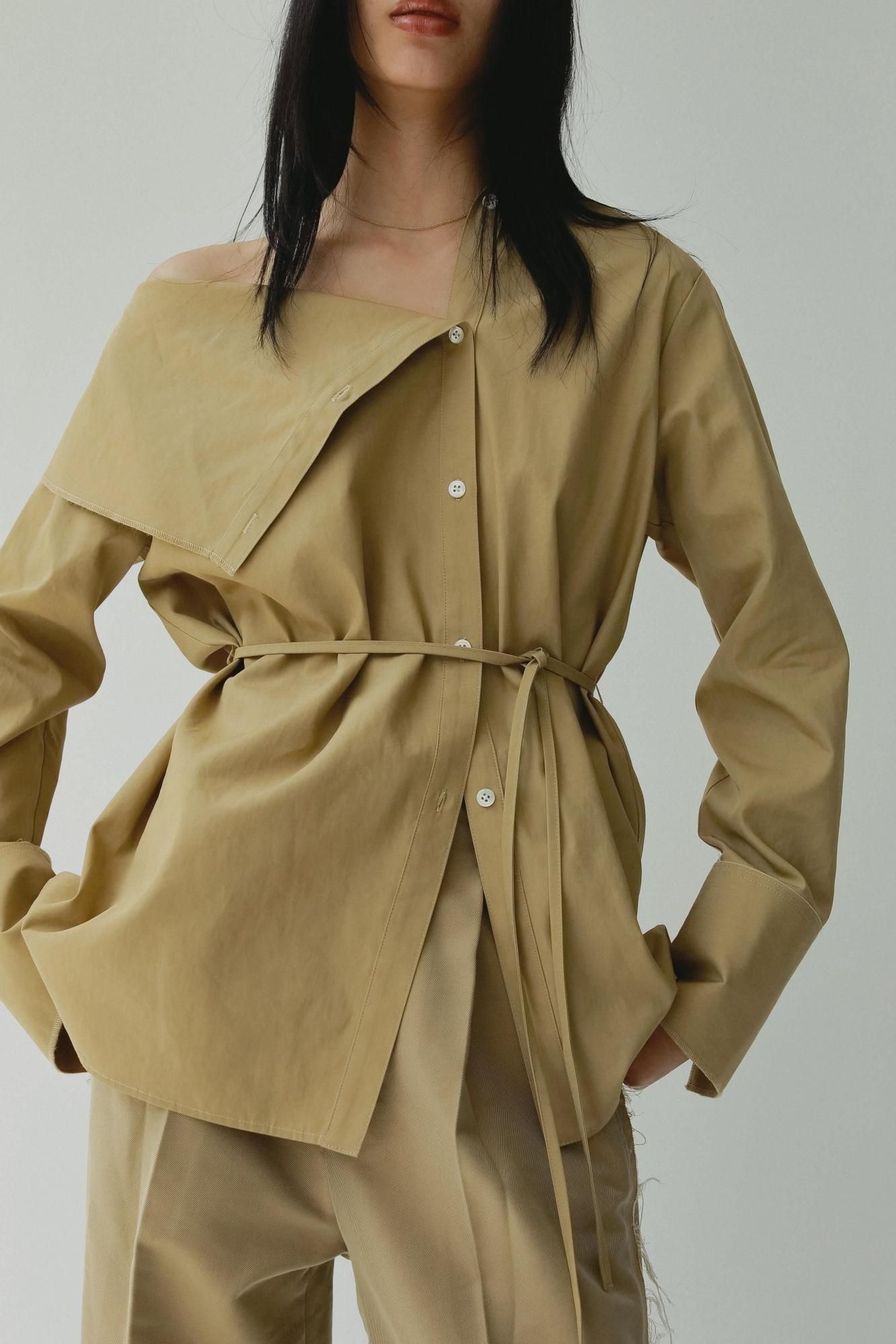 アトリエgg ブラウス 1ハーフ アシンメトリーブラウス（ベージュ）