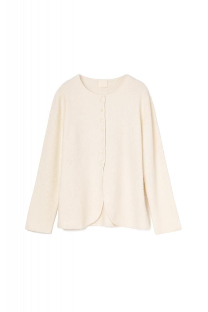 RIELLE riche - ͽFluffy Fox Mix Cardigan(White)
