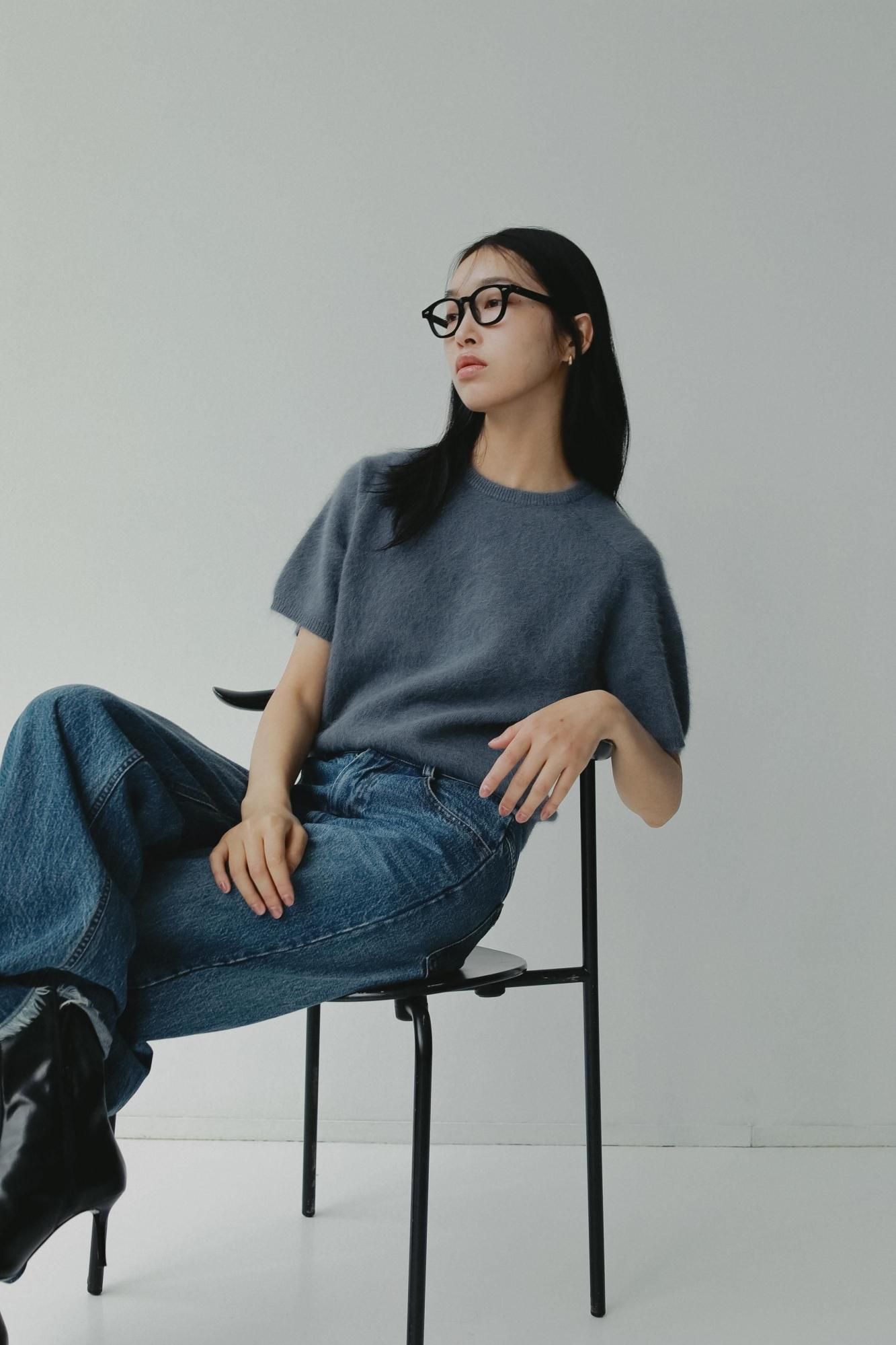 ヨッシー【2着セット】PHIGVELフィグベル ショートスリーブニット PMAT-SS02]PHIGVEL(フィグベル) Print Ombre Open Collar SS