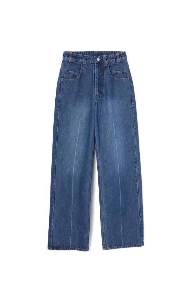 RIELLE riche - ͽCenter Line Straight Denim Pants(Navy)
