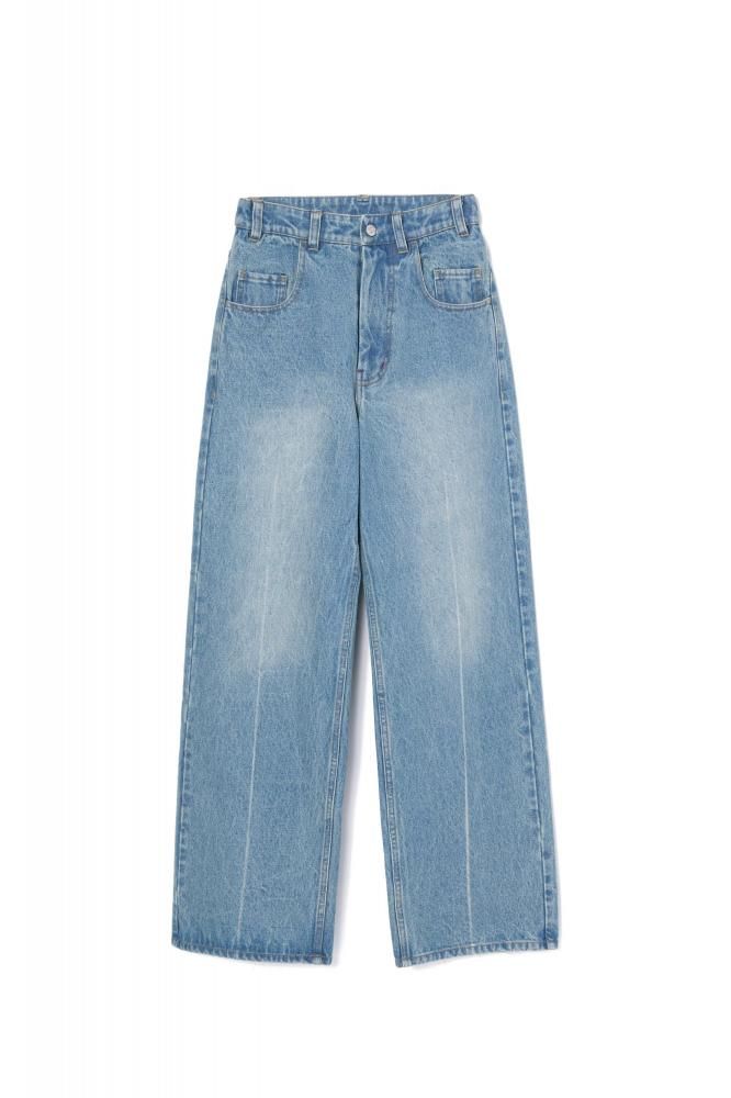 RIELLE riche - ͽCenter Line Straight Denim Pants(Blue)