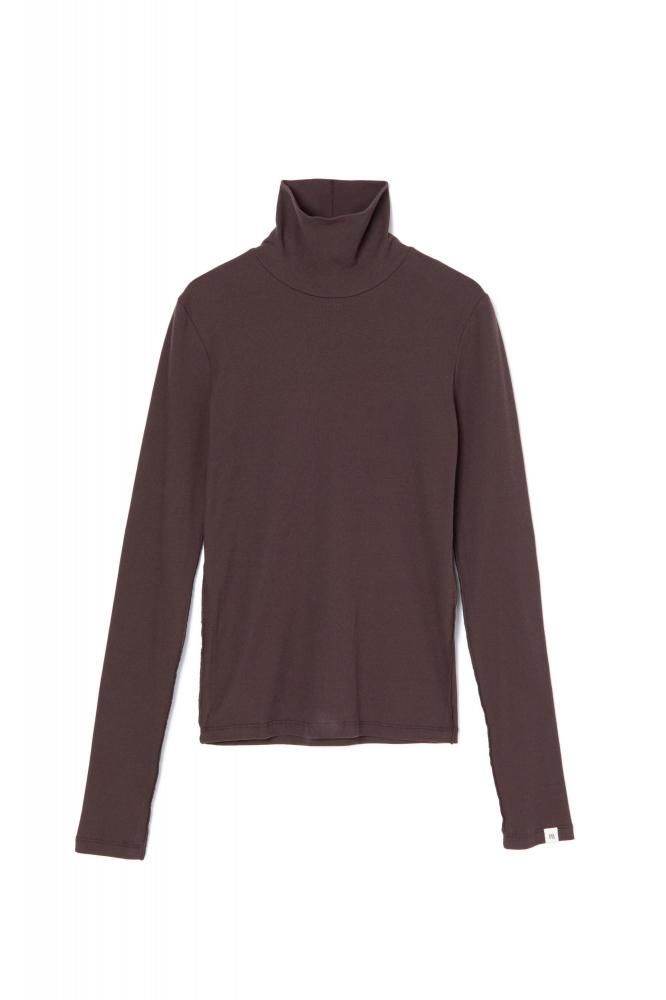 RIELLE riche - ͽSheer Turtleneck Tops(Brown)