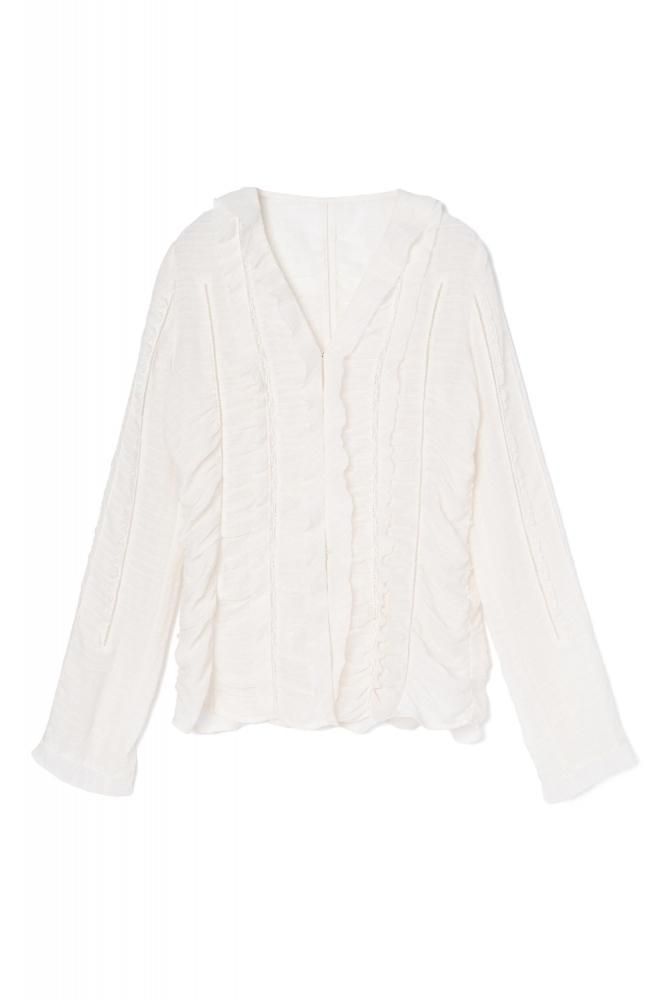 RIELLE riche - ͽFrill Sheer Blouse(Ivory)
