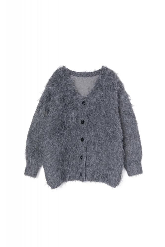 RIELLE riche - ͽFur Knit Cardigan(Gray)