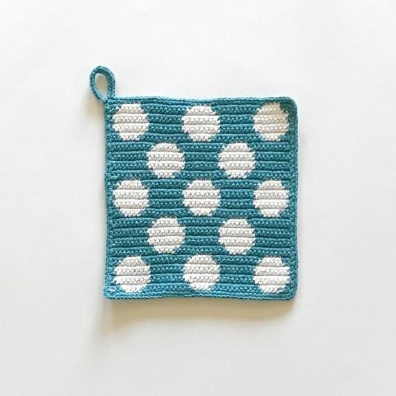 KNIT POT HOLDER LDOT L