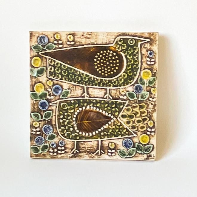 リサラーソン Lisa Larson UNIK 陶板 ゾウ 北欧ヴィンテージ雑貨 M602