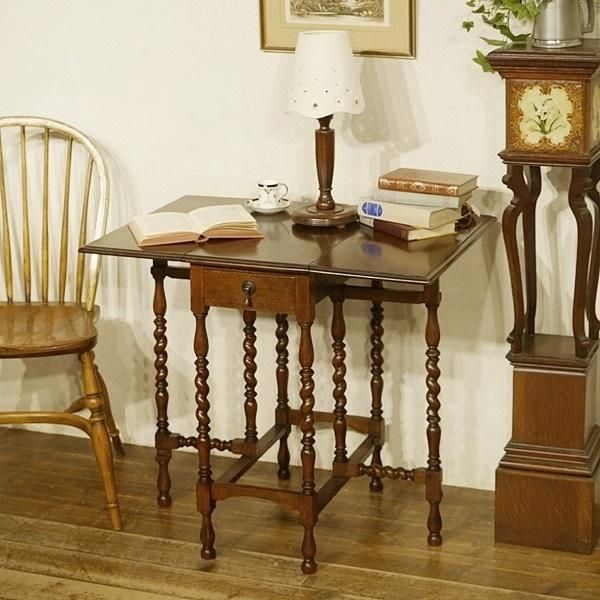 英国イギリスアンティーク家具 ゲートレッグテーブル ツイスト