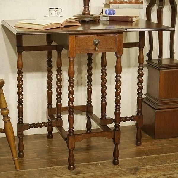 英国イギリスアンティーク家具 ゲートレッグテーブル ツイスト