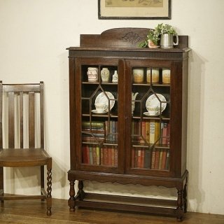 英国イギリスアンティーク家具 ブックケース 書棚本棚 ブックシェルフ オーク材 A788