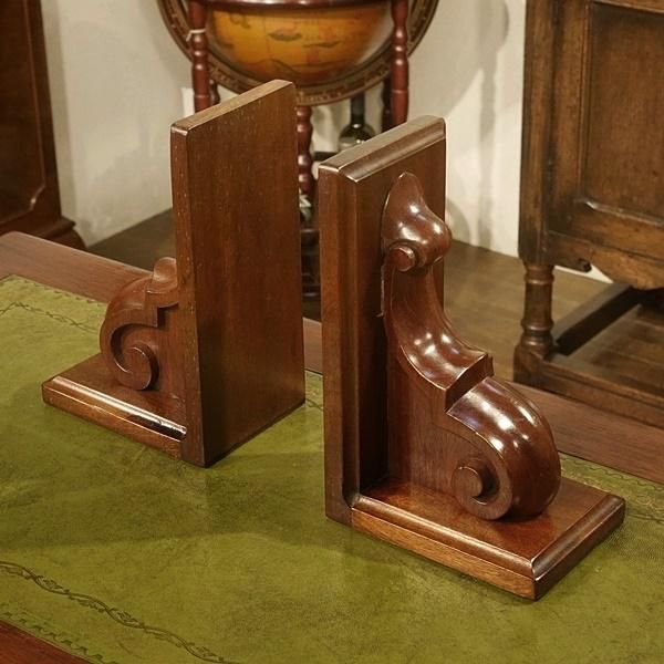 イギリス ヴィンテージ 木製のブックスタンド 本立て 44．5cm