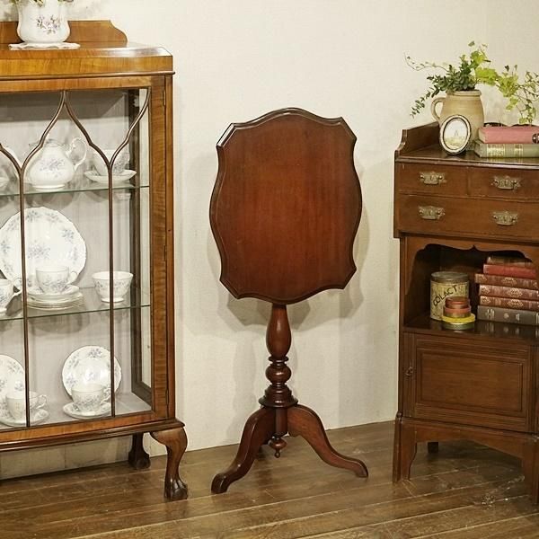 英国イギリスアンティーク家具 ワインテーブル Tilt-Top Table ティルトップテーブル | マホガニー材 花立て A896 - Q'S  ANTIQUES