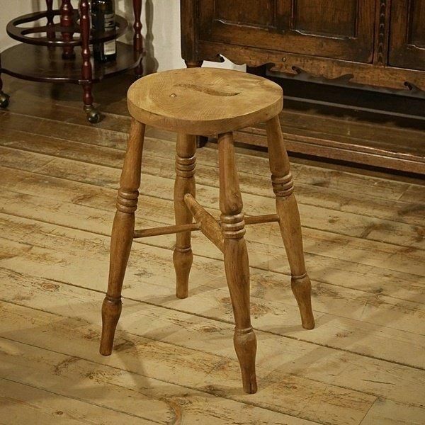 新素材新作 英国イギリスアンティーク家具 スツール | エルム材 | 総無垢 西洋