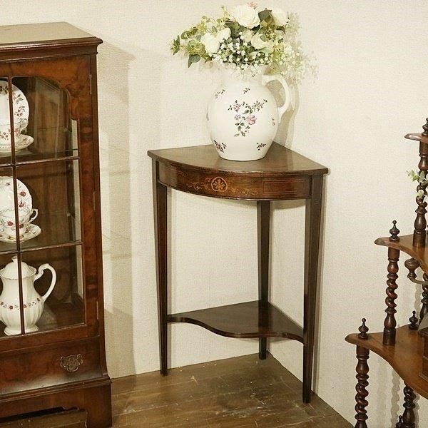 訳あり商品 英国イギリスアンティーク家具 | 象嵌 コーナースタンド 西洋