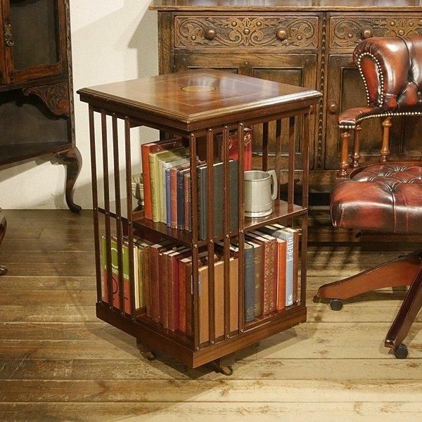【限定品】 英国アンティーク家具 | テーブル ブックケース リボルビング 西洋