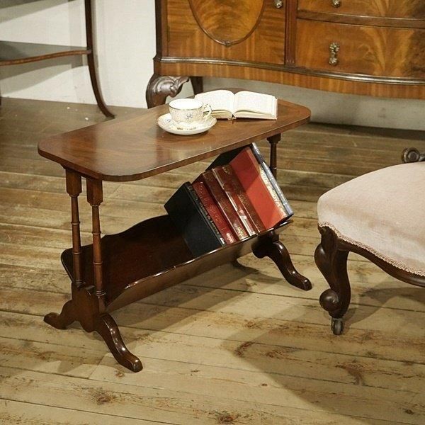 英国アンティーク家具 | マガジンラック付きコーヒーテーブル - Q