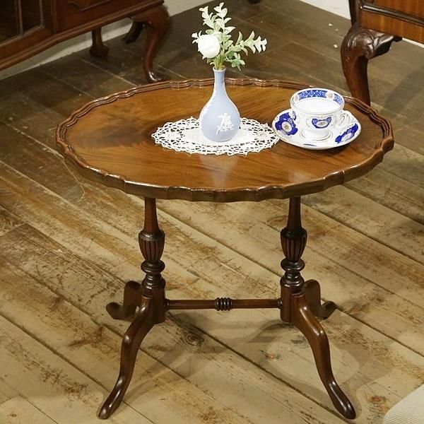 英国アンティーク家具 | コーヒーテーブル オーバル 楕円 猫脚 - Q'S ANTIQUES