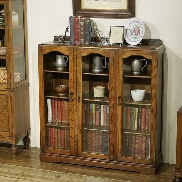 【2024春夏新色】 英国アンティーク家具|ブックケース|オーク材 B009W ANTIQUES Q'S - 家具