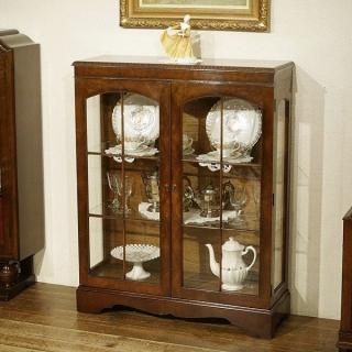 1910's 英国 アンティーク オーク材 シャツケース ガラス キャビネット