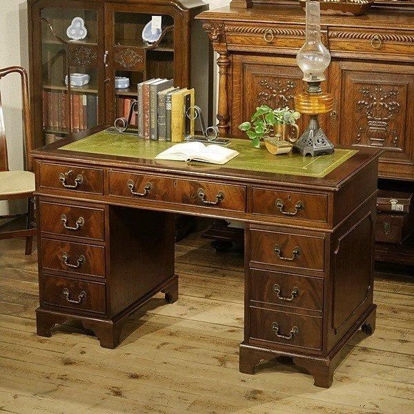 英国アンティークデスク|レザー - Q'S ANTIQUES 英国アンティークデスク|レザー - Q'S ANTIQUES