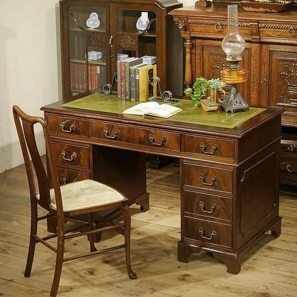 英国アンティークデスク|レザー - Q'S ANTIQUES 英国アンティークデスク|レザー - Q'S ANTIQUES
