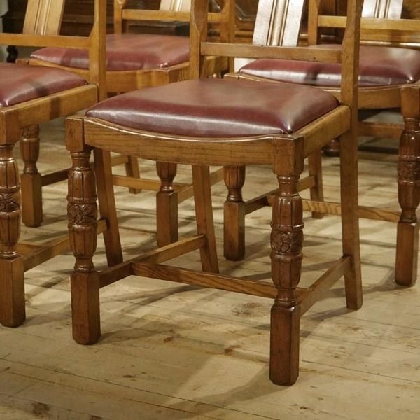 英国アンティーク椅子　バルボスレッグ 英国アンティーク バルボスレッグチェア | 4脚セット - Q'S ANTIQUES