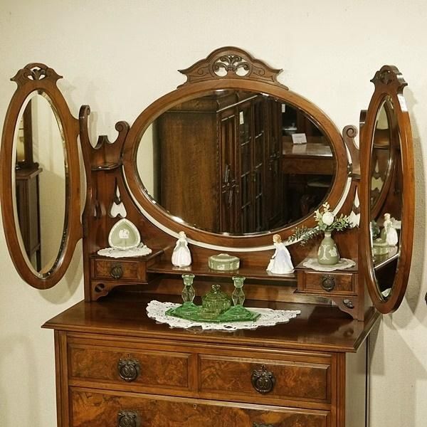 英国アンティーク家具 | 三面鏡ドレッサー - Q'S ANTIQUES 英国アンティーク家具 | 三面鏡ドレッサー - Q'S ANTIQUES
