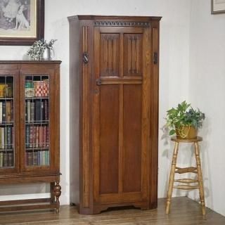 英国 イギリス アンティーク オーク材 ボールフット 帆船 彫刻 ホールローブ イギリスから届いたアンティークの家具、お部屋のコーナーに置いて