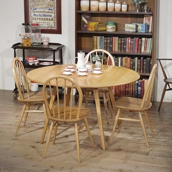 イギリス ビンテージ 家具 アーコール ダイニングテーブル 英国製 6250d 英国ビンテージ家具|アーコールダイニングセット - Q'S ANTIQUES