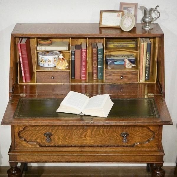 イギリス アンティーク 家具 ライティングビューロー デスク 机 6829d