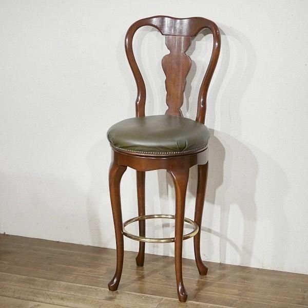 英国アンティーク家具 | 回転式カウンタースツール - Q'S ANTIQUES