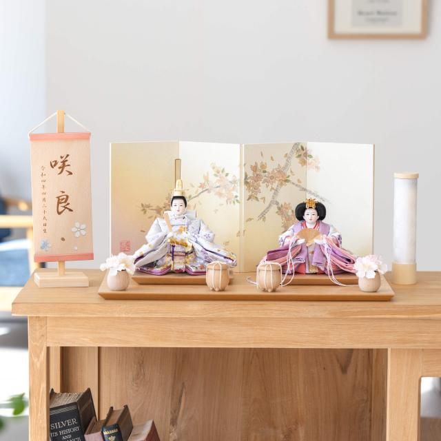 【早割】ことのひな人形 はな 手描桜平台