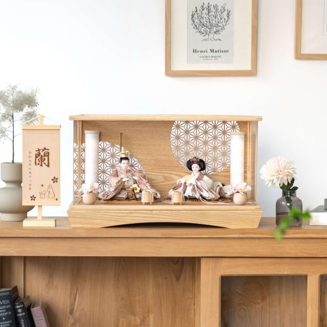 ことのつぼみシリーズ　ほのか　麻の葉　円ケース　円柱行燈付