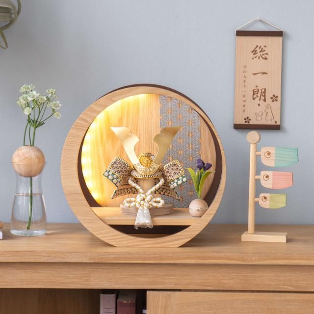 ことのオリジナル兜　だいち　灯月型飾台　麻の葉