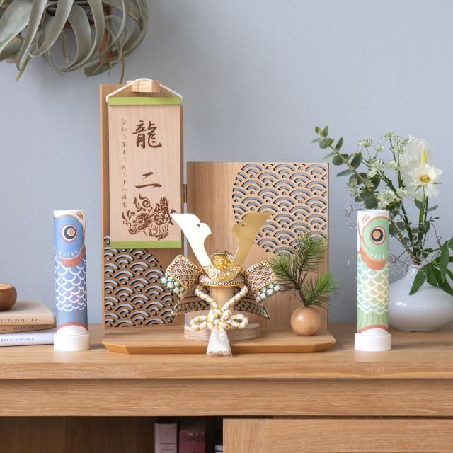 ことのオリジナル兜　だいち　つるし平台　青海波　N