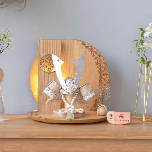 ことのオリジナル兜　ゆき　灯円麻の葉衝立　N