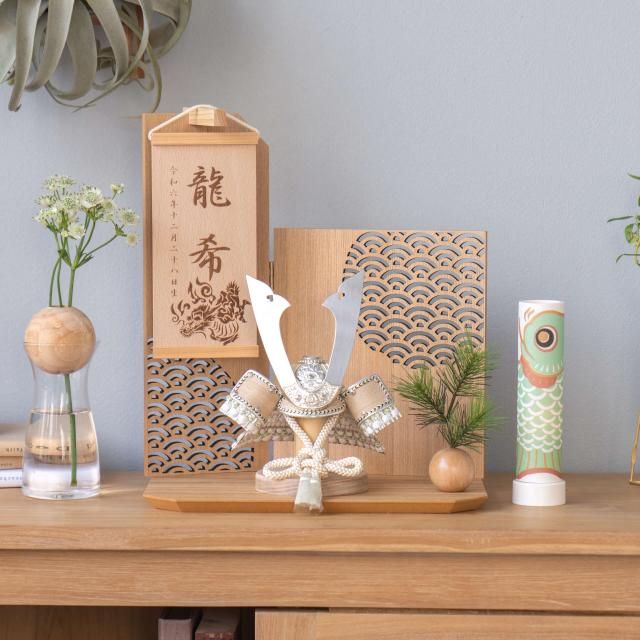 ことのオリジナル兜　ゆき　つるし平台青海波　N