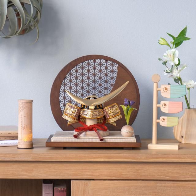 KOTO×悠雅コラボ兜　伊達政宗　麻の葉　円形B衝立