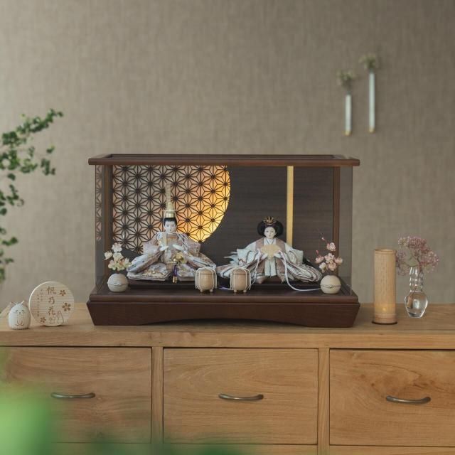 ことのひな人形　ほのか　灯円ケース　円麻の葉　BB