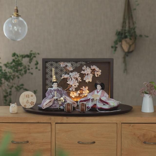 ことのひな人形　ゆい　灯衝立　桜　B 