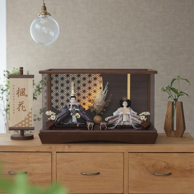 ことのひな人形　すず　灯円ケース　円麻の葉BB　立花P付