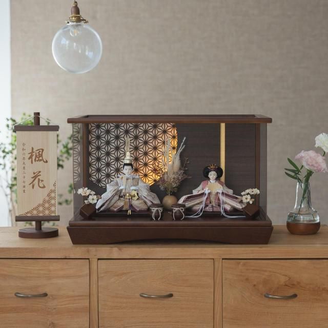 ことのひな人形　れい　灯円ケース　円麻の葉BB